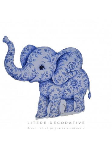 Elefant Blue Toile Safari,...
