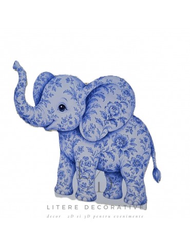 Elefant Blue Toile Safari,...
